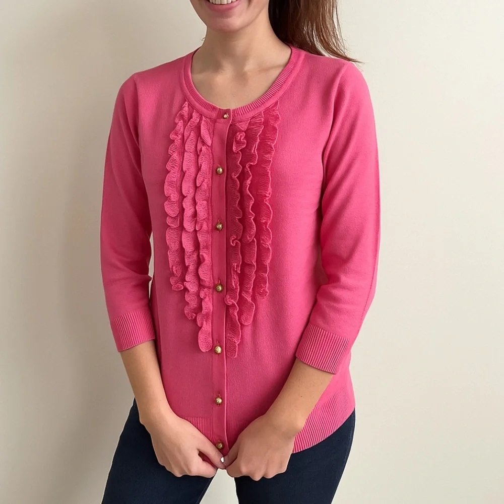 Talbots Petite Ruffled Sweater size small